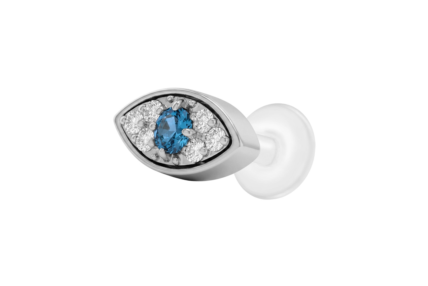 Piercingline DE PTFE Labret mit Innengewinde + Titan-Aufsatz KRISTALLAUGE 594f5426e6310b965fa5d85bd2448de3